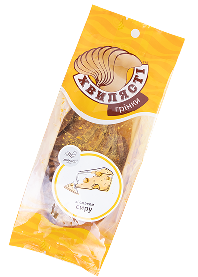 Сухарі житньо-пшеничні «Хвилясті» зі смаком сиру, 75г