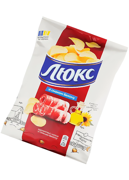 Чипси «Люкс» зі смаком бекону, 125г
