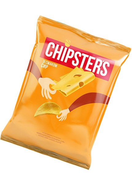 Чипси картопляні «Chipsters» зі смаком сиру, 100г