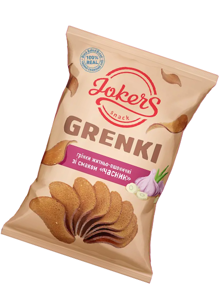 Грінки житньо-пшеничні «JokerS» зі смаком часнику, 80 г