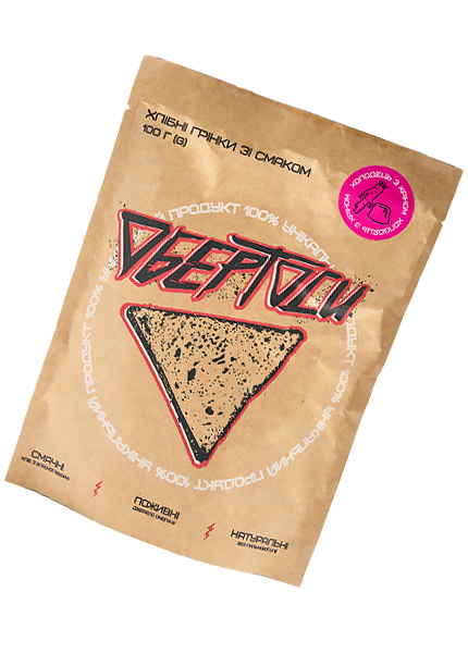 Грінки житні «Обертоси» зі смаком холодцю з хріном, 100г