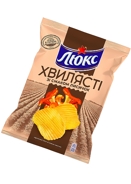 Чипси рифлені «Люкс» зі смаком лисичок, 125г
