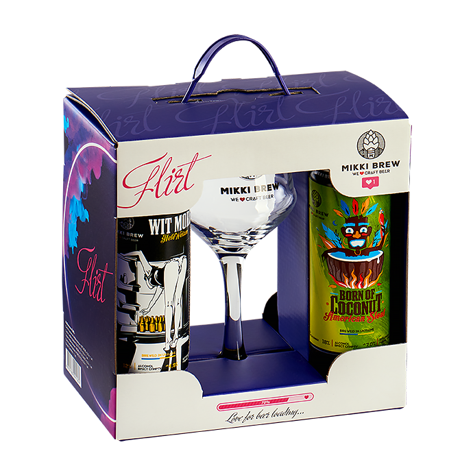 Набір пива Volynski Browar «Mikki Brew Flirt» 0.33л х 4шт + келих 0.4л