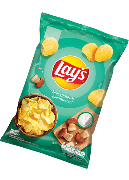 Чипсы Lays со вкусом белых грибов и сметаны, 120г
