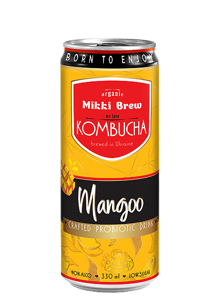 Напій безалкогольний «Mikki Brew Kombucha Mangoo» 0.33л