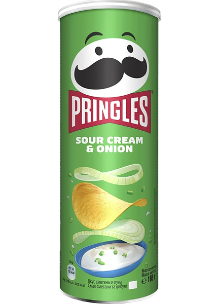 Чипси «Pringles» зі смаком сметани та цибулі, 165г