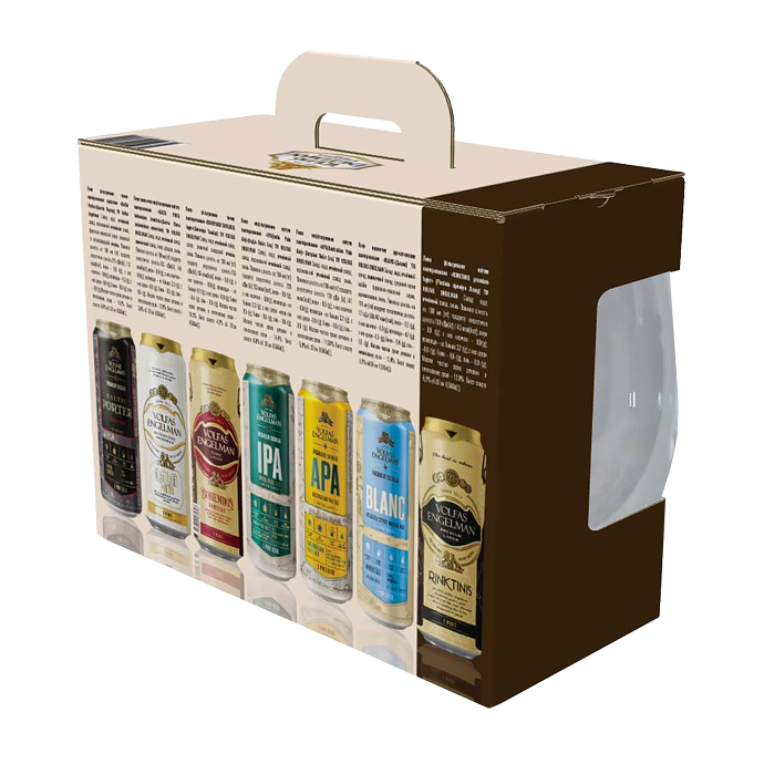 Подарунковий набір пива Volfas Engelman 0.568л x 6шт + келих 0.568л