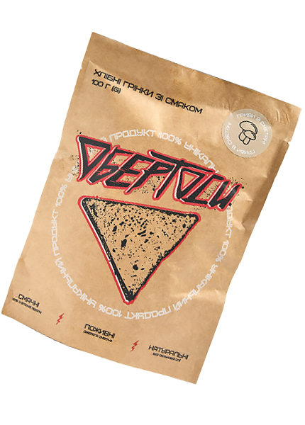 Гренки пшеничные «Обертоси» со вкусом грибов в сметане, 100г