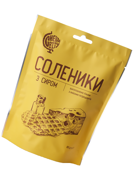 Снеки пшеничні «Соленики» з сиром, 85 г