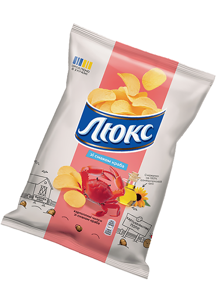 Чипси «Люкс» зі смаком крабу, 125г