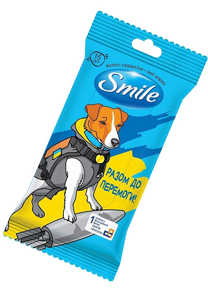 Серветка волога Smile Разом до Перемоги 15шт