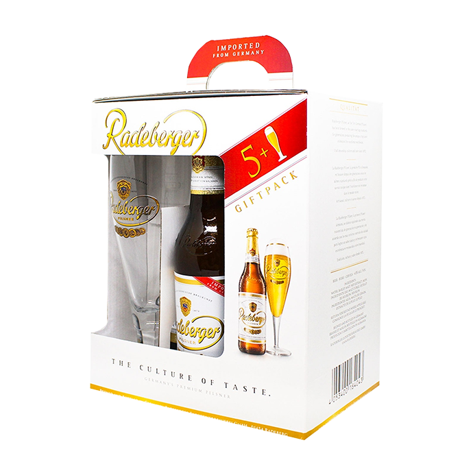 Набір пива Radeberger Pilsner 0.33л х 5шт + келих 0.2л