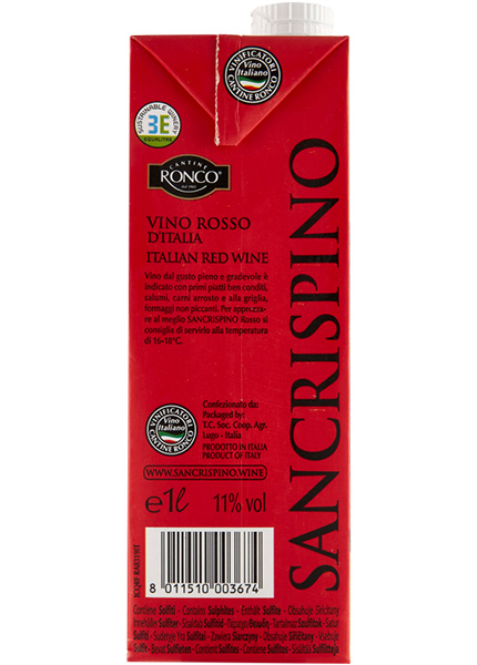 Вино Cantine Ronco Sancrispino Rosso d'Italia 1л