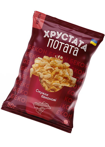 Снеки «Хрустата Потата» со вкусом бекона, 50г