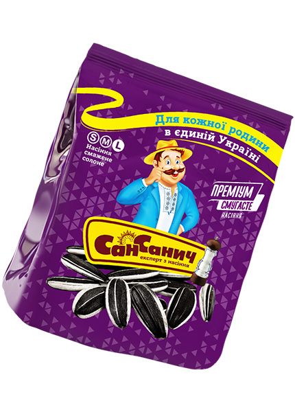 Насіння соняшника смажене солоне «Сан Санич Преміум смугасте», 95г