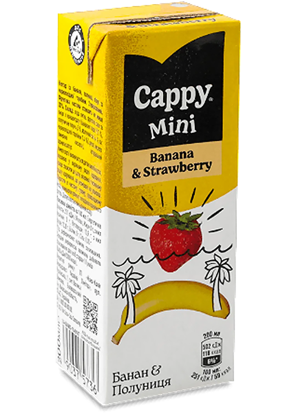 Сік Cappy mini банан і полуниця, 0.2л