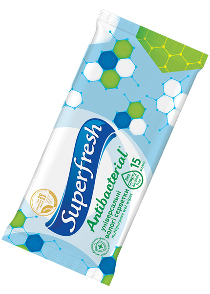 Серветка волога Antibacterial Superfresh 15шт