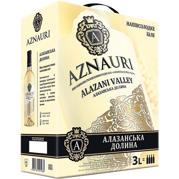 Вино Aznauri «Алазанская долина» 3л