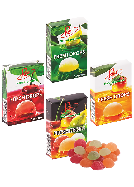 Льодяники освіжаючі без цукру Roks Fresh drops, 30г