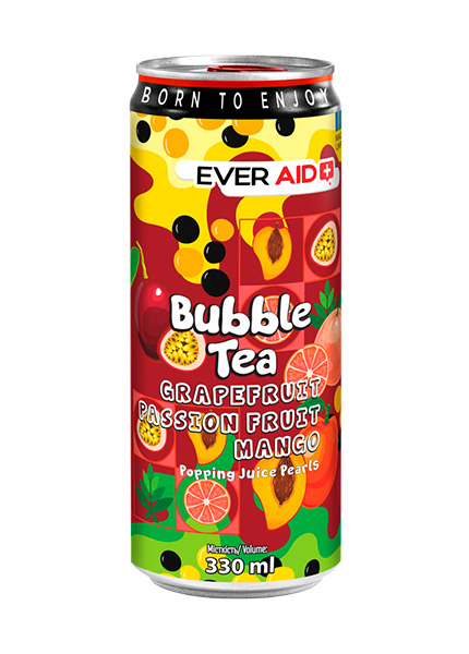 Напій безалкогольний Ever Aid Bubble Tea Grapefruit Passion Fruit Mango 0.33л
