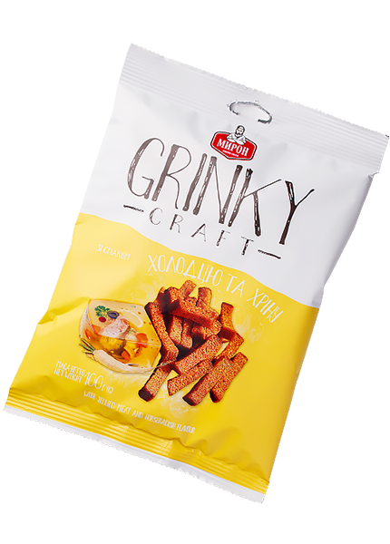 Гренки Мирон Grinky Craft со вкусом холодца с хреном, 100г