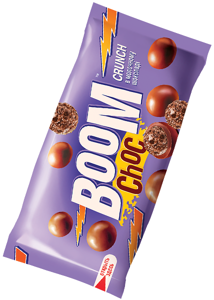 Драже «Boom Choc» з рисовими кульками у молочному шоколаді, 30г