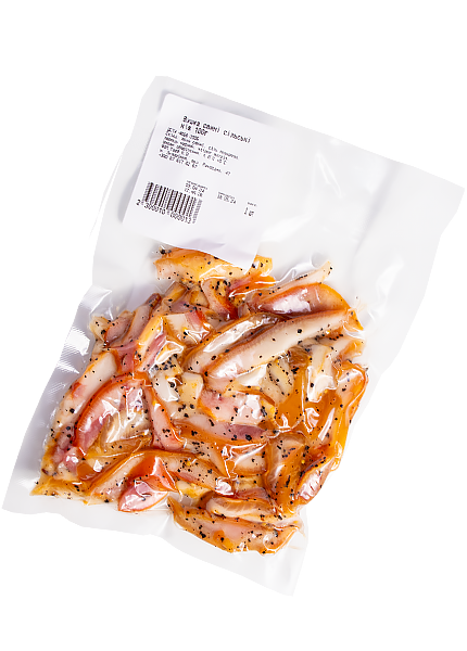 Нарезка свиного уха копченая, 100г