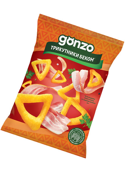 Кукурудзяні трикутники «Gonzo» зі смаком бекону, 40г