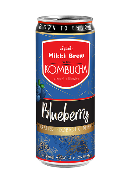 Напій безалкогольний «Mikki Brew Kombucha Blueberry» 0.33л