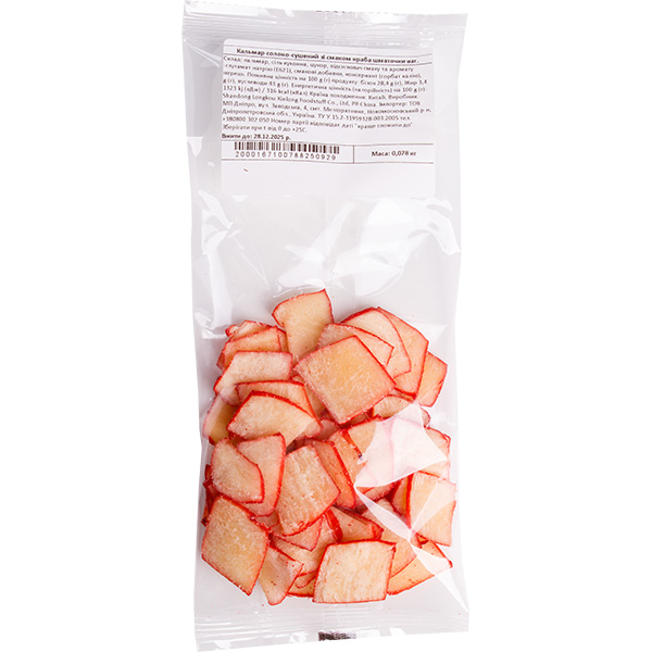 Кальмар солоно-сушений зі смаком краба