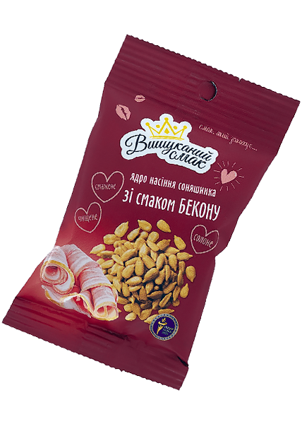 Ядро насіння соняшника «Вишуканий Смак» зі смаком бекону, 80г