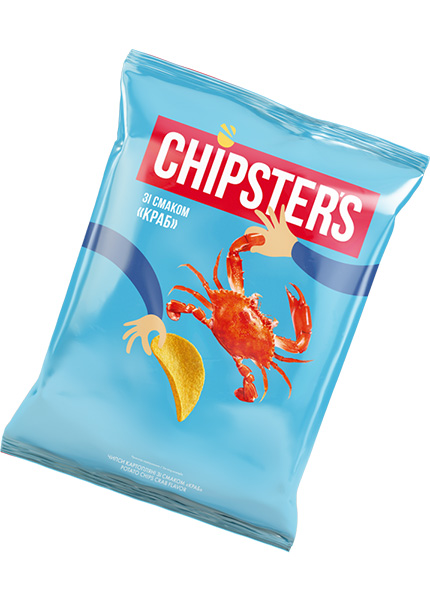 Чипси картопляні «Chipsters» зі смаком крабу, 100г
