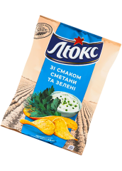 Чипсы «Люкс» со вкусом сметаны и зелени, 125г