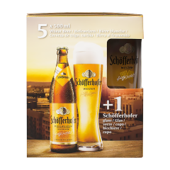 Набор пива Schofferhofer Hefeweizen 0.5л x 5шт + бокал 0.5л