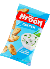 Сухарики багетные Hroom со вкусом сметаны с зеленью, 60г