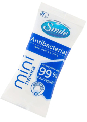 Салфетка влажная Smile  Mini Antibacterial микс 8шт