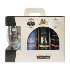 Подарочный набор пива Volfas Engelman 0.568л x 6шт + бокал 0.568л